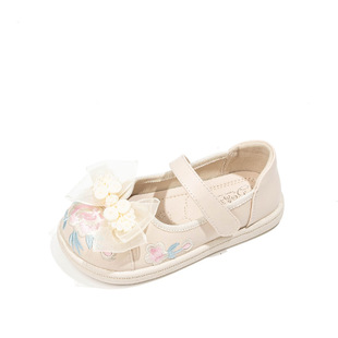 Girls' Hanfu shoes 2024 New Spring children's shoes national style shoes soft bottom embroidered shoes spring and autumn women's treasure ancient style shoes