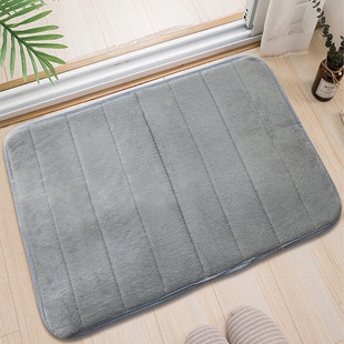 Cross-border Quilted Coral Fleece Bathroom Anti-slip Mat Household Toilet Floor Mat Toilet Toilet Door Mat Entry Door Carpet