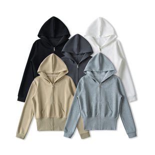European and American Style Hooded Loose Sweater Coat Women's 2024 Autumn and Winter New Short Cardigan All-match Casual Top Trendy