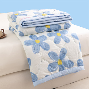 Skin-friendly water-washed cotton summer quilt small fresh summer air-conditioning quilt simple sanding student dormitory single summer cool quilt wholesale