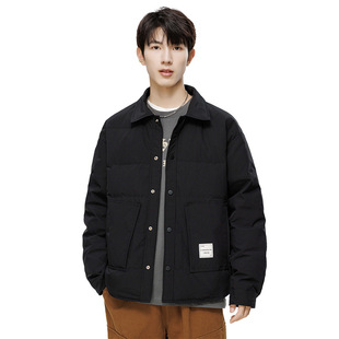 Winter Trendy Brand Tooling Two-open Down Jacket Short Men's Sports Cross-border Outdoor Casual Shirt Collar Jacket