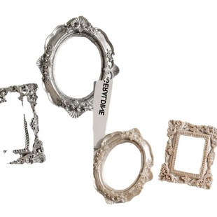 Photo Frame European Style Retro Gold Resin Mini Trinkets Positioning Nail Art Earrings Necklace Jewelry Display Pose