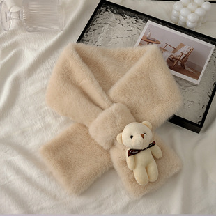 Winter New Cartoon Bunny Cat Style Plush Student Scarf, Anti-Freeze and Warm, Fashionable Long Scarf for Men and Women