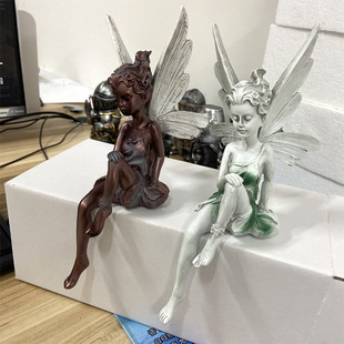 Figure Dotulak Fairy Statue Resin Angel Statue Sitting Fairy Fairy Garden Decorative Resin Ornaments