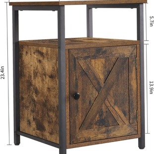 Simple Modern Bedroom Bedside Table with Barn Door Side Table Large Storage Space Coffee Table Sofa Side Table Cross-border Exclusive