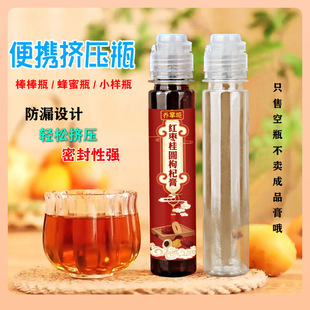 ✅ Honey Bottle with Pointed Mouth, Squeeze and Dispense, Transparent Plastic Bottle, Empty Portable Honey Jar with Flip-Top Press Square