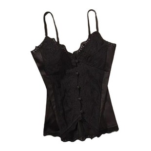 European Station Black Lace Camisole Women's Summer New French Style Sexy Slim-fit Slim-fit Base Top
