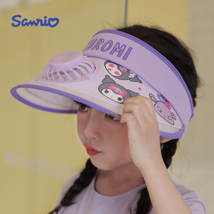 Sanrio подлинный лицензионный милый мультфильм детский солнцезащитный козырек дикий модный пустой летний вентилятор солнечная шляпа