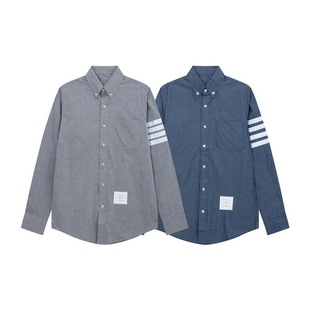 Рубашка TB JL Tide новый тонкий однорукавный поплиновый кардиган с четырьмя планками и лентой с длинными рукавами Летний