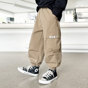 Children's clothing boys overalls children's pants spring and autumn 2024 new outdoor big children's autumn casual loose trousers