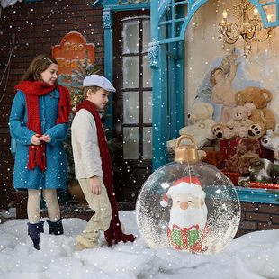 Cross-border New 60cm Snowflake Christmas Ball Outdoor Inflatable Decorative Atmosphere Ball Christmas Snowman Ball Ball