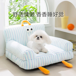 High-value cartoon dog kennel four seasons universal cat kennel removable and washable teddy oxford cloth spring and summer breathable pet dog bed