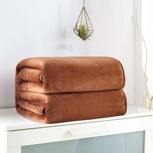 Thickened flannel gift blanket milk velvet solid color gift box nap blanket foreign trade blanket logo opening shop