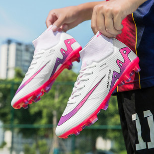 A pair of shipping cross-border X10 Putian flying woven football shoes men's high-top spikes TF broken nails grass training sneaker