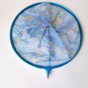 Aluminum alloy net with one-piece ring pattern net head fishing gear fishing blue one-piece aluminum alloy net with one-piece ring fishing net