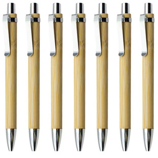 Environmental protection bamboo ballpoint pen set box bamboo pen printing logo press bamboo material lettering advertising pen wholesale