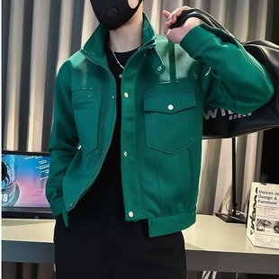 Green coat men's trendy brand ruoshuai men's clothes 2023 new spring trendy men's casual jacket