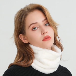 Autumn and Winter New Imitation Rabbit Fur Scarf Men's and Women's Warm Cervical Neck Sleeve Versatile Solid Color Mask Scarf