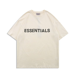 Заводской СТРАХ БОГА двойная нить Essentials грудь логотип буква свитер с капюшоном брюки костюм