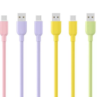 CE/ROHS Certified True Liquid Silicone Data Line Macaron Color Fast Charging Mobile Phone Charging Line USB Charging Line