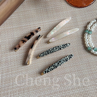 Atmosphere New Acetic Acid Clip Willow Leaf Long Elegant Simple Bangs Clip Side Hairpin Middle Hair Clip