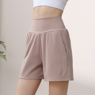Nylon Yoga Sports Pants Women's Super High Waist Belly Tight Running Shorts Fitness Training Riding Pants Summer Pants