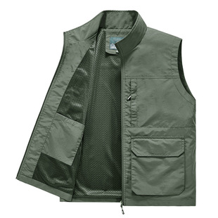 Multi-pocket Vest Men's Spring and Autumn Quick-drying Thin Mesh Casual Vest Waistcoat Sleeveless Photography Fishing Jacket