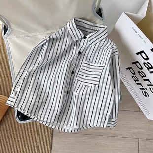 Boys' Shirt Spring 2025 New Western Style Baby Korean Style Children's Spring and Autumn Long Sleeve Shirt Coat Trendy