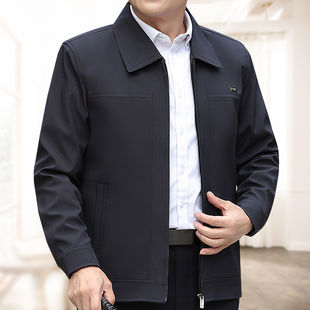 Spring and Autumn Middle-aged and Elderly Coat Jacket 50-year-old Men's Clothes Old Men's Clothing Middle-aged Dad Button Zipper