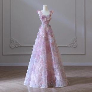 Evening Dress Women's 2025 New Mori Style High-end Light Luxury Niche Host Banquet Super Fairy Elegant Bride Toasting Dress