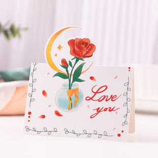 Flowers bouquet stereo greeting card flower shop baking shop general holiday blessing small card greeting card high sense postcard