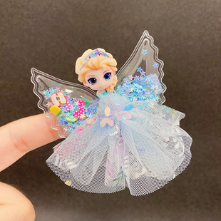 Children's quicksand wings Princess hairpin Aisha snow gauze skirt series hair accessories hair clip Super fairy adorable girls duck bill clip