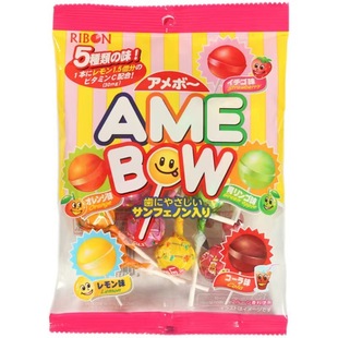 Ribon Imported from Japan Five Flavors Apple Strawberry Fruit Lollipops Kidsren's Snacks Spring Outing
