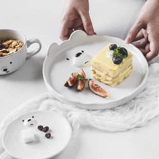 Cute Dish suit Ceramic Japanese-style Cartoon Household Tableware Creative Personality Girl One-person Food Children's Day Gift