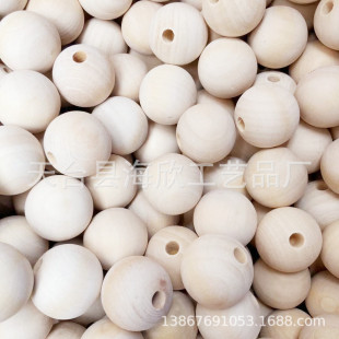 Factory wholesale wooden crafts 30mm Lotus round beads half hole wooden beads loose beads DIY jewelry accessories custom