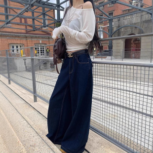 FBB limit Spring New Loose Original Cow Women's Lyocell Tens Cotton Contrast Line Straight Primary Color Jeans