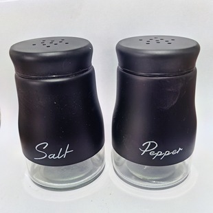 Explosive in stock kitchen salt and pepper bottle with iron shelf spice bottle stainless steel glass sprinkling bottle 4oz seasoning