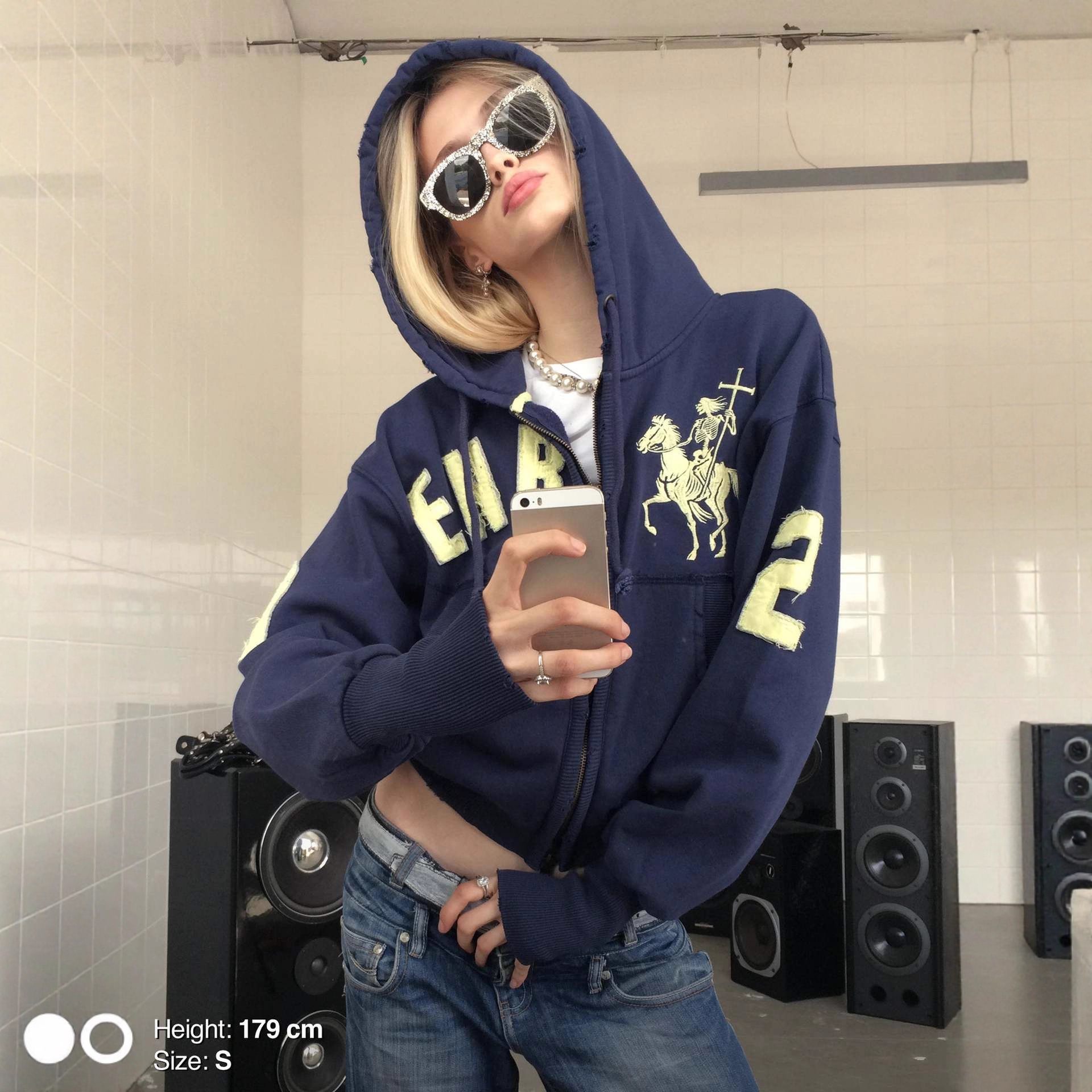 American-Style Personalized Zipper Hoodie with Patch Embroidery, Loose Trendy Street Hip-Hop Design Unisex Sweatshirt