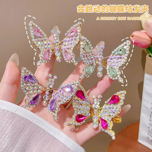 Moving Butterfly Wings Hairpin Children's 2025 New Back Head Duckbill Clip Super Fairy Girl Headwear Hairpin