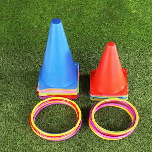 Children's Basketball Obstacle Sign Bucket Kindergarten Sports Feelings Training Plastic Ring Color Sign Bucket Set