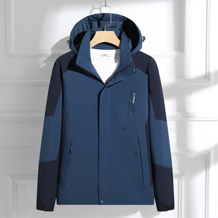 2023 New Spring and Autumn Winter Outdoor Color-blocking Jacket Women's Fashionable Windproof Waterproof Thickened Mountaineering Jacket for Men