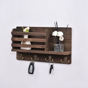 Home Wall Key Storage Hanger Entrance Wall-mounted Key Storage Rack Wooden Key Wall Hanger