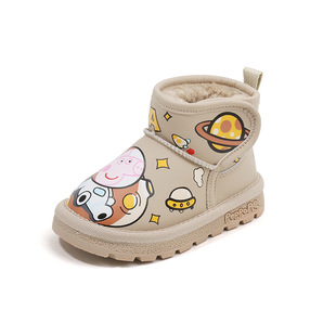 Piggy Page Baby Snow сапоги Детские хлопчатобумажные туфли Зимние детские ходки обувь для мальчиков бархат толстые хлопчатобумажные сапоги