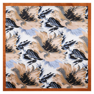 Shrimp skin popular satin printed scarf summer new 90cm large square scarf opening event gift FJ021
