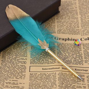 Creative feather pen gift pen Maple Leaf ballpoint pen writing pen Christmas gift student prize signature pen hand gift