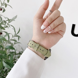 Применимо для Apple, Apple Watch10 маленькая талия тонкая зеленая кора iWatch987SE6Ultra ремешок