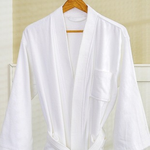 Five-star hotel bathrobe pure cotton adult men and women long cut velvet nightgown absorbent winter thickened bathrobe wholesale