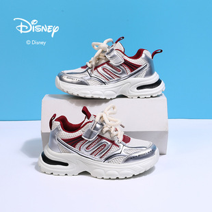Детская обувь Disney, модная обувь для папы, осень 2024, новая дышащая универсальная повседневная дорожная обувь с толстой сеткой, модная обувь для девочек