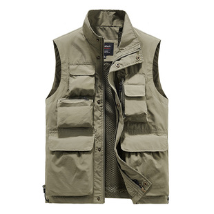 Men's Casual Multi-functional Vest Waterproof Quick-drying Outdoor Sports Photography Casual Vest plus size Vest Jacket Trendy