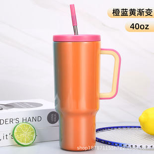 Новый трансграничный градиент 40oz Ice Ba Cup с ручкой большой емкости 304 из нержавеющей стали термочашка портативный автомобильный кубок